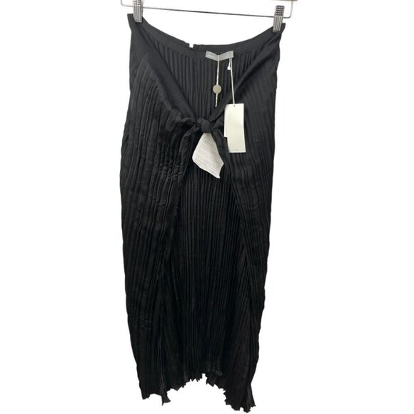 ** 𝅺NEW Vince Black Pleated Tie Front Maxi Skirt Size XS - Picture 2 of 6